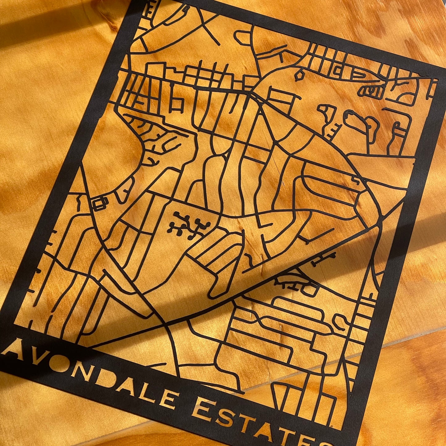 Avondale Estates Map (Stamp Style Papercut)