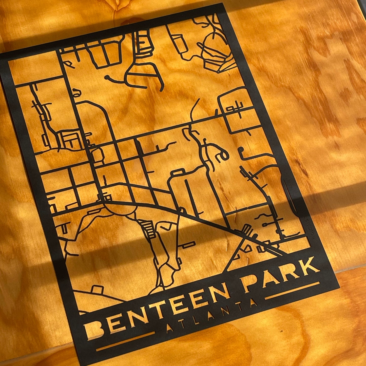 Benteen Park Map (Stamp Style Papercut)