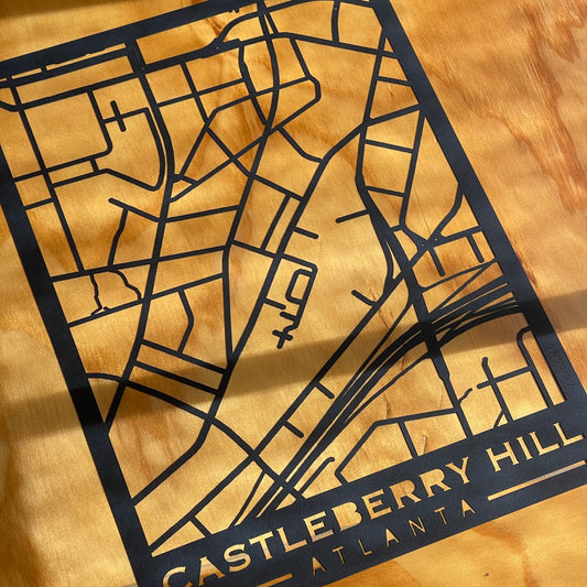 Castleberry Hill Map (Stamp Style Papercut)