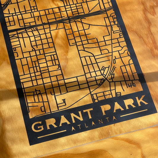 Grant Park Map (Stamp Style Papercut)
