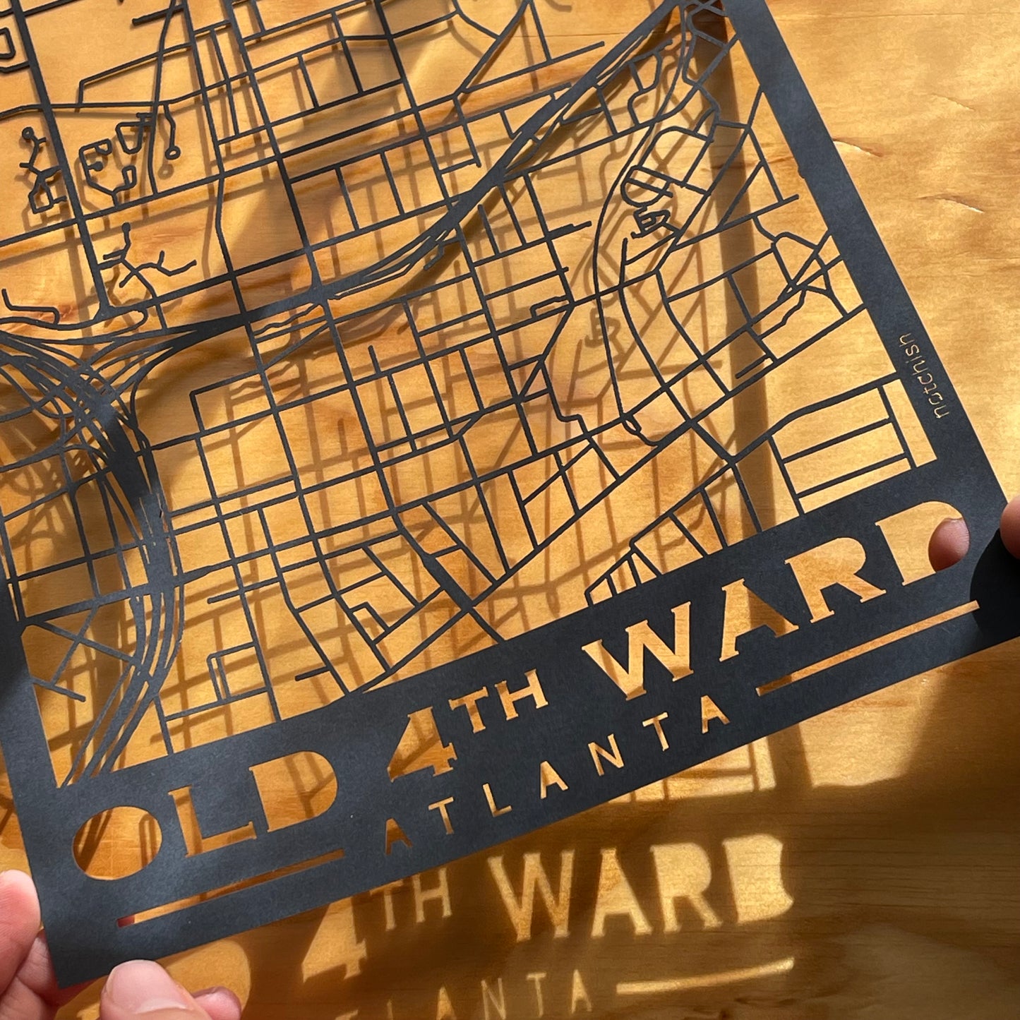 Old 4th Ward Map (Stamp Style Papercut)