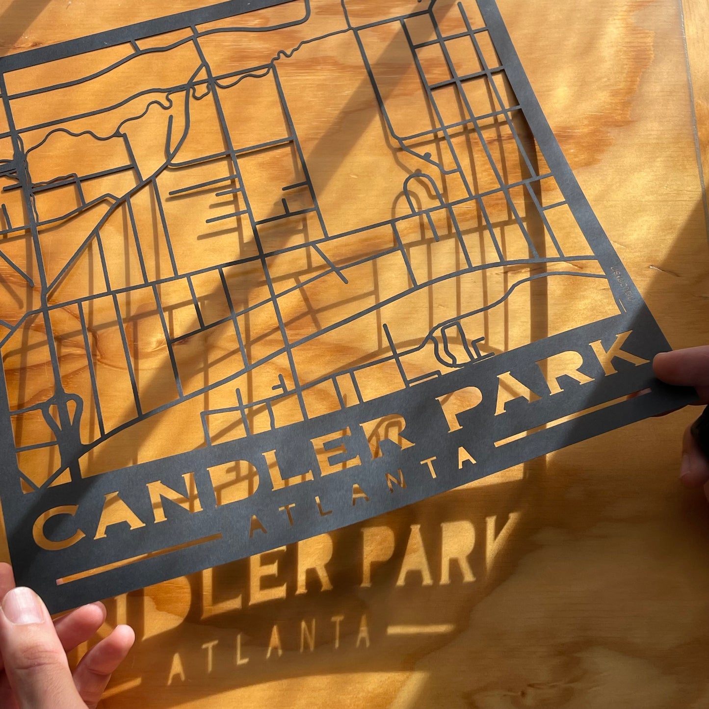 Candler Park Map (Stamp Style Papercut)
