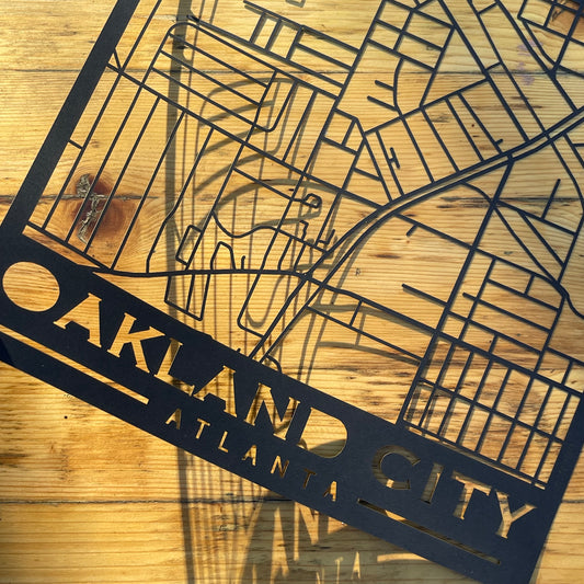 Oakland City Map (Stamp Style Papercut)