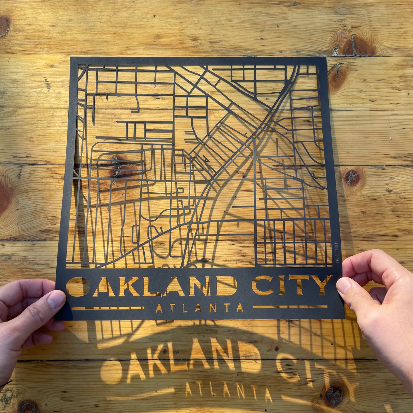 Oakland City Map (Stamp Style Papercut)