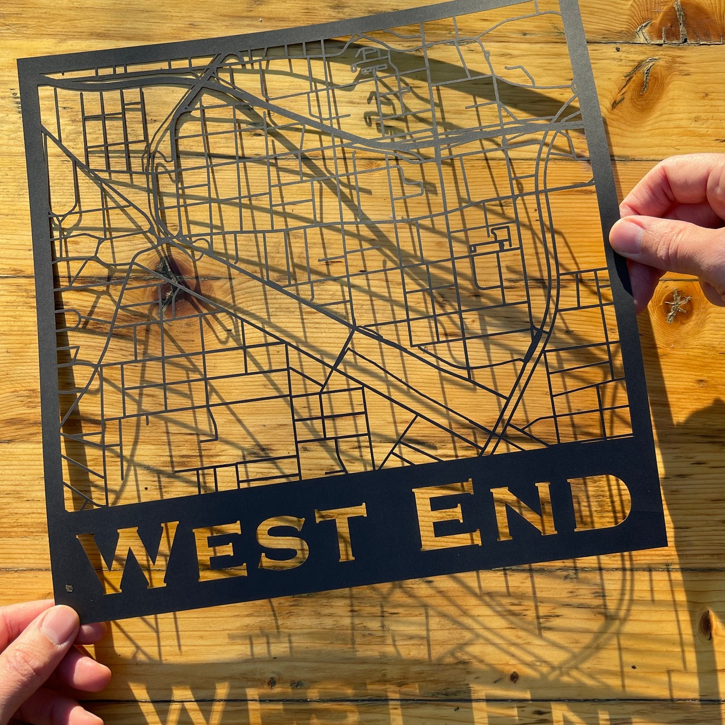 West End Map (Stamp Style Papercut)