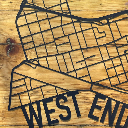 West End Map (Outline Style Papercut)