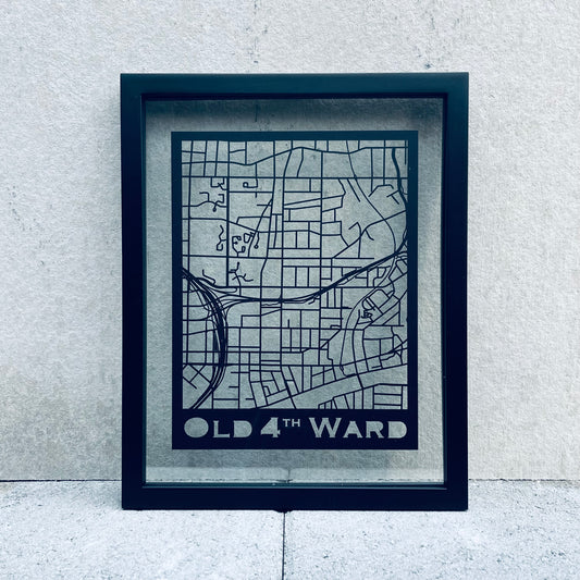 Old 4th Ward Map (Stamp Style Papercut)