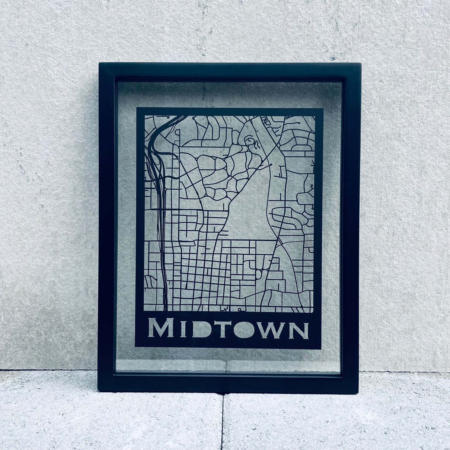 Midtown Atlanta Map (Stamp Style Papercut)