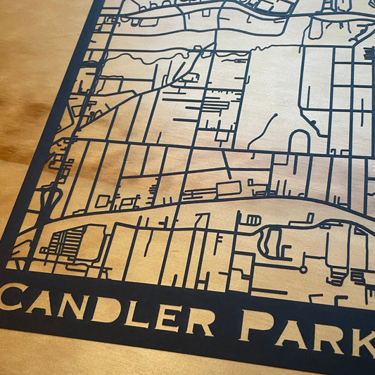 Candler Park Map (Old Stamp Style Papercut)
