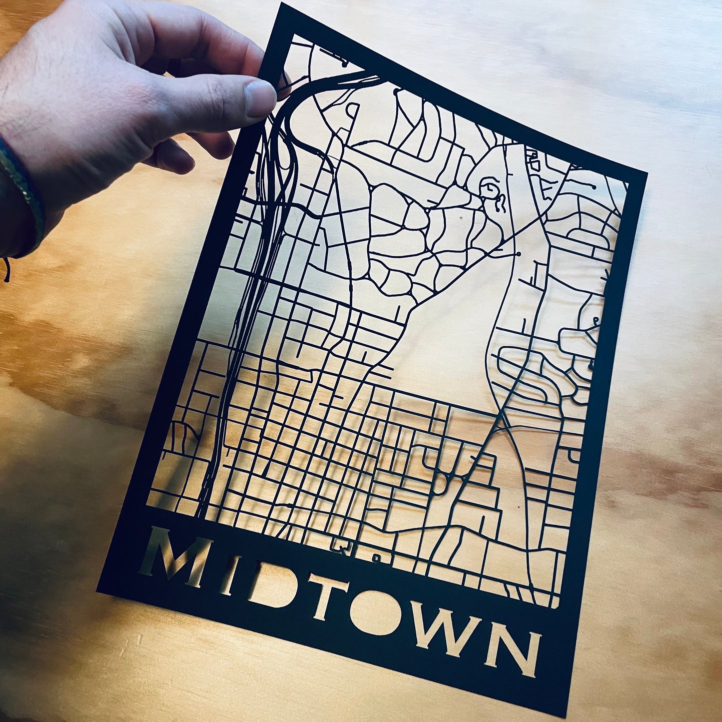 Midtown Atlanta Map (Stamp Style Papercut)