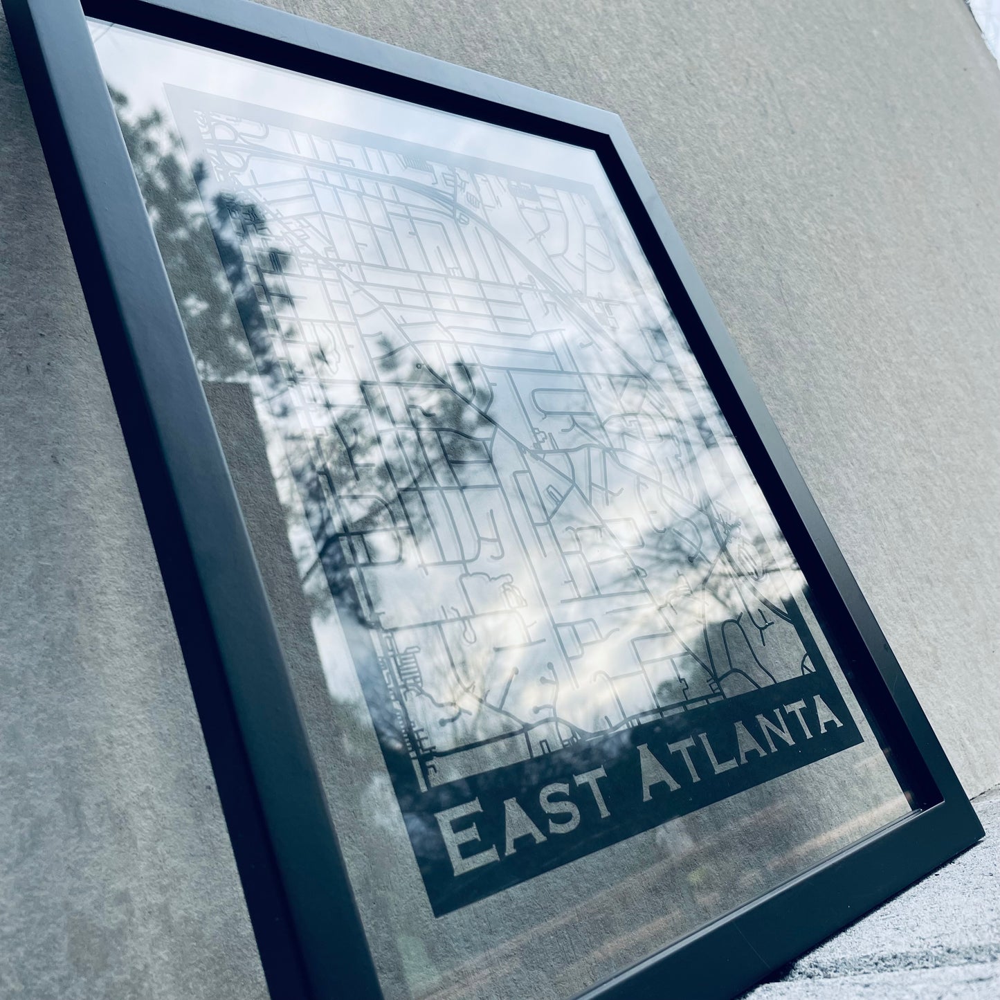 East Atlanta Map (Stamp Style Papercut)
