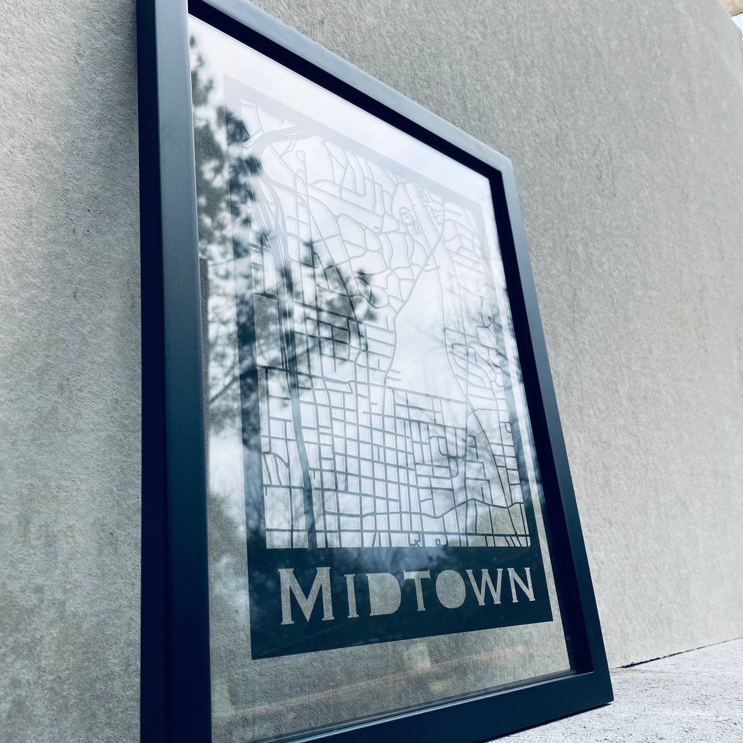 Midtown Atlanta Map (Stamp Style Papercut)