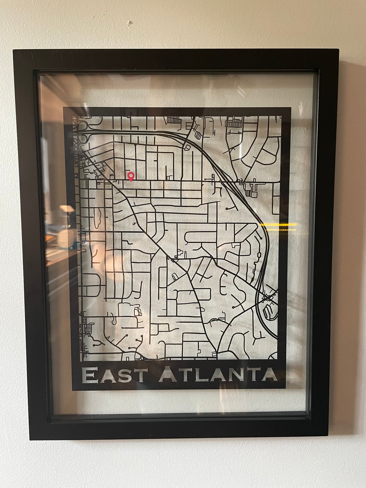 East Atlanta Map (Stamp Style Papercut)
