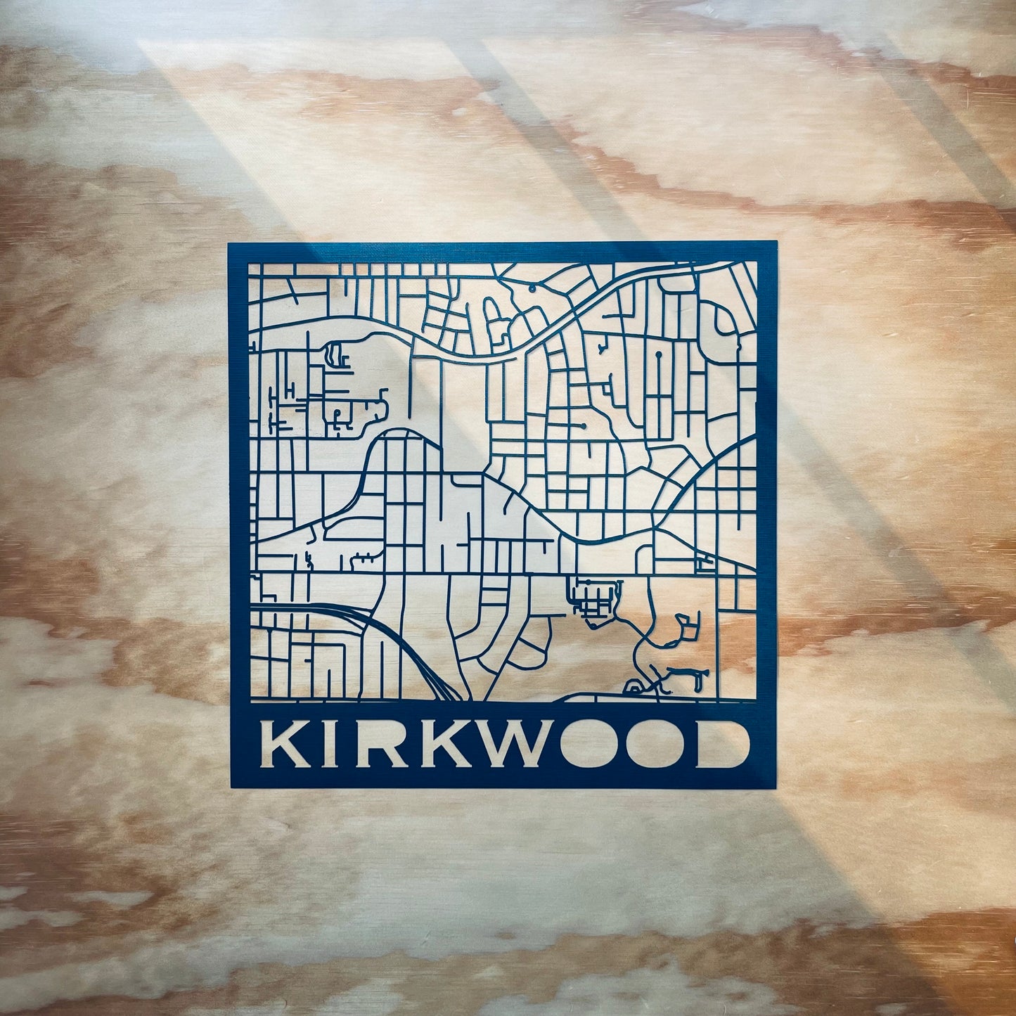 Kirkwood Map (Stamp Style Papercut)