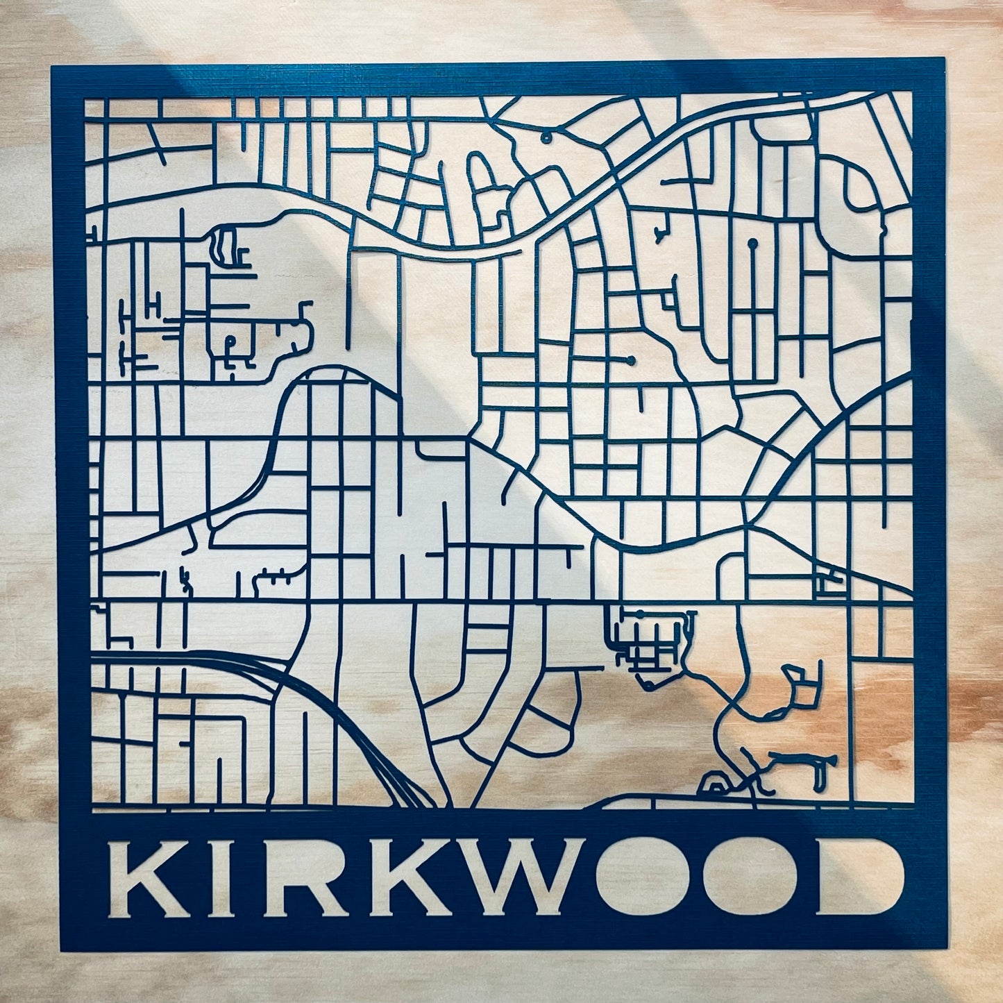 Kirkwood Map (Stamp Style Papercut)