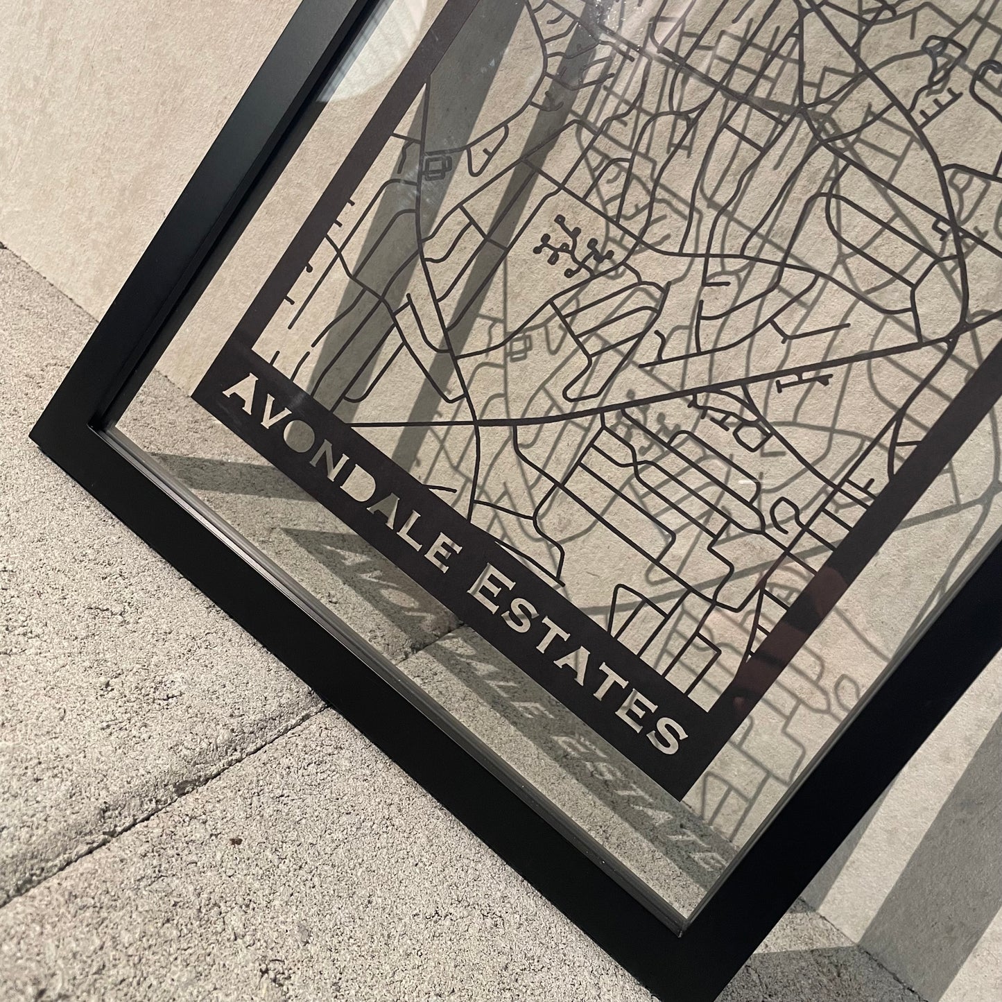 Avondale Estates Map (Stamp Style Papercut)