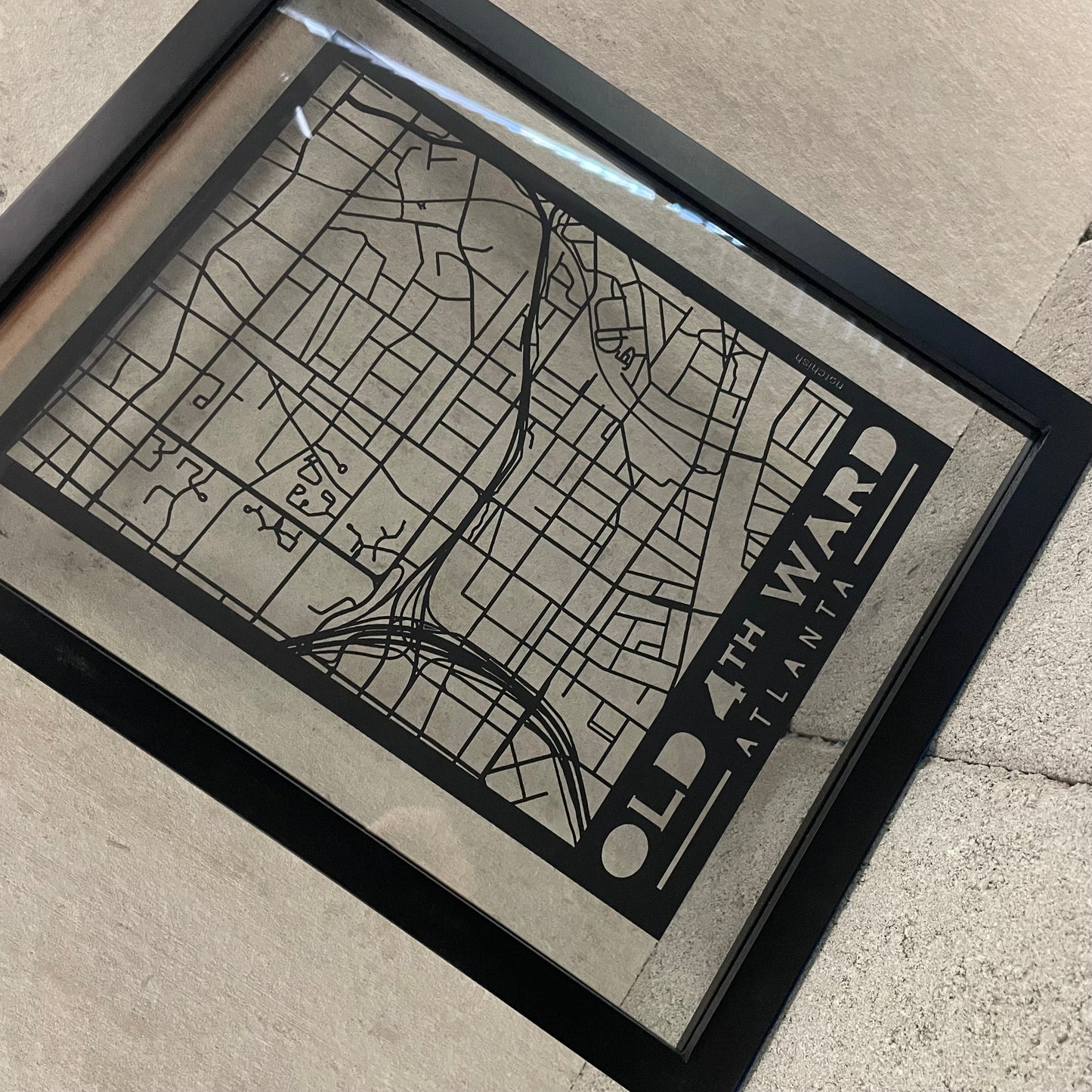Old 4th Ward Map (Stamp Style Papercut)