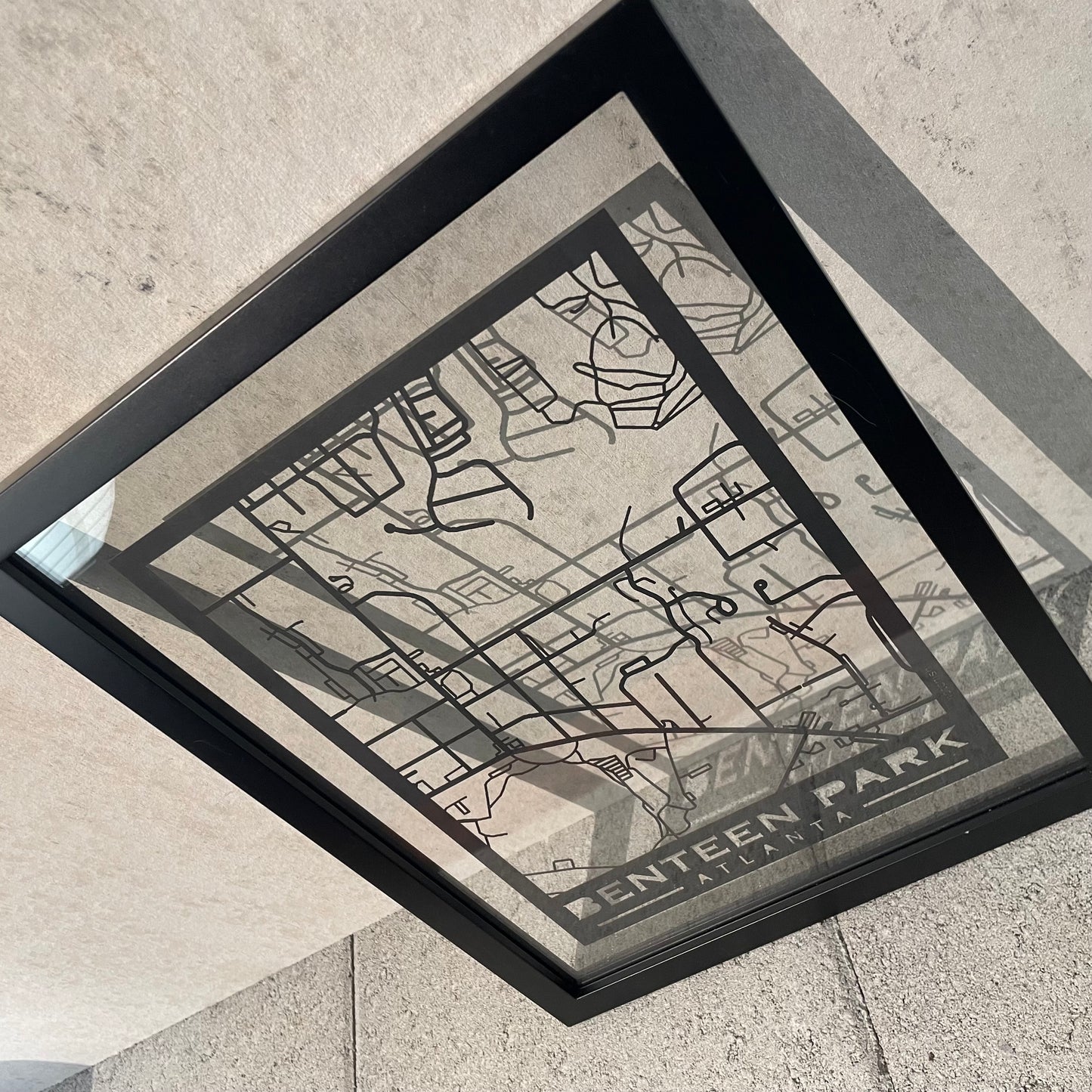 Benteen Park Map (Stamp Style Papercut)