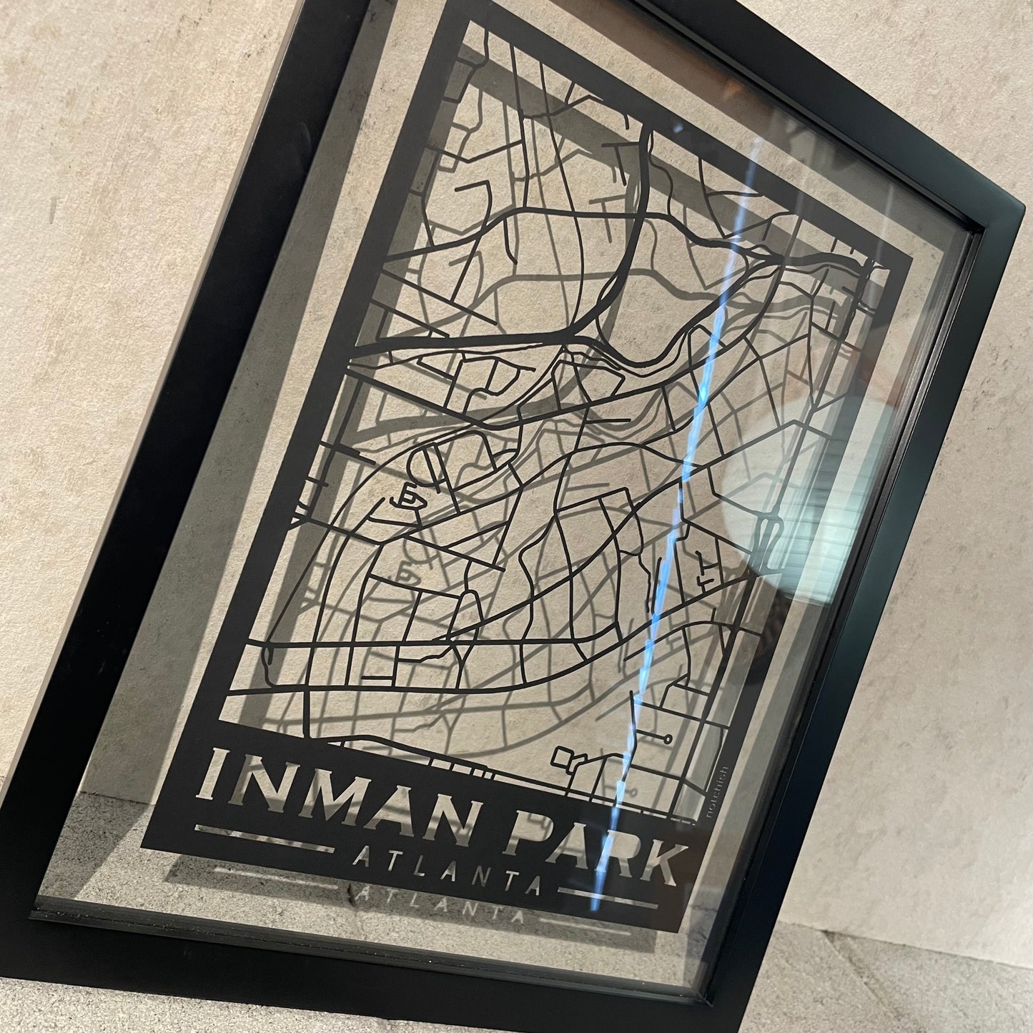 Inman Park Map (Stamp Style Papercut)