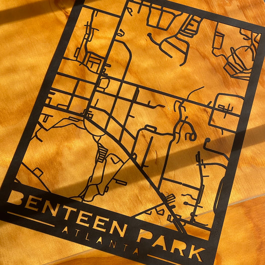 Benteen Park Map (Stamp Style Papercut)