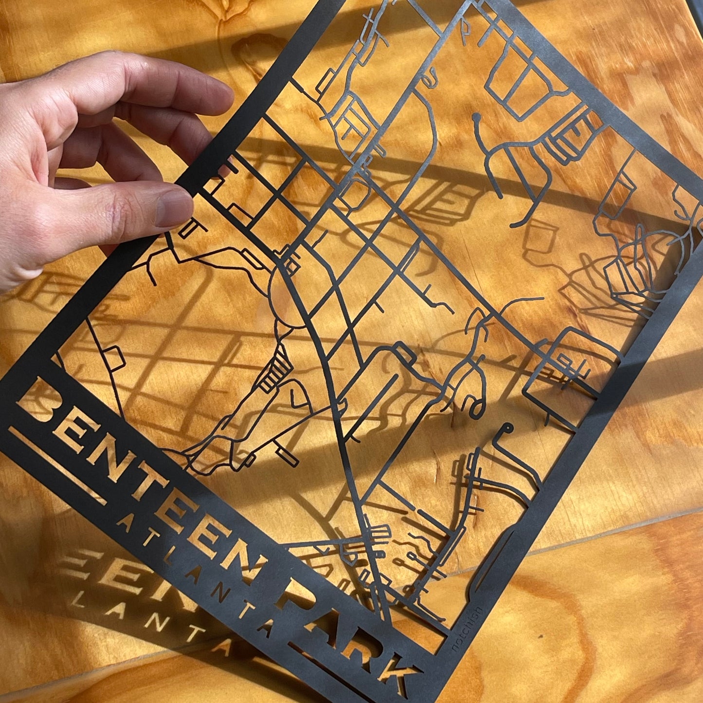 Benteen Park Map (Stamp Style Papercut)