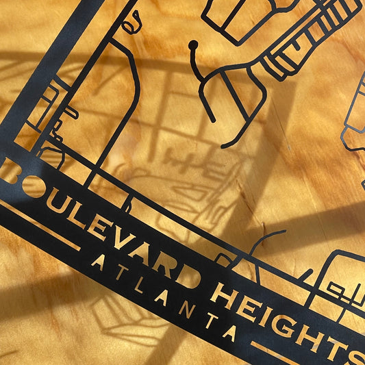 Boulevard Heights Map (Stamp Style Papercut)