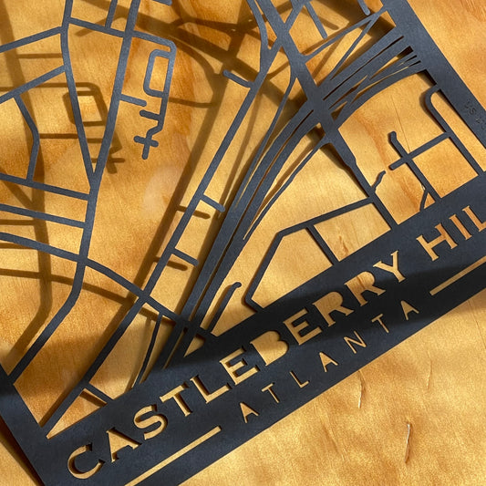 Castleberry Hill Map (Stamp Style Papercut)