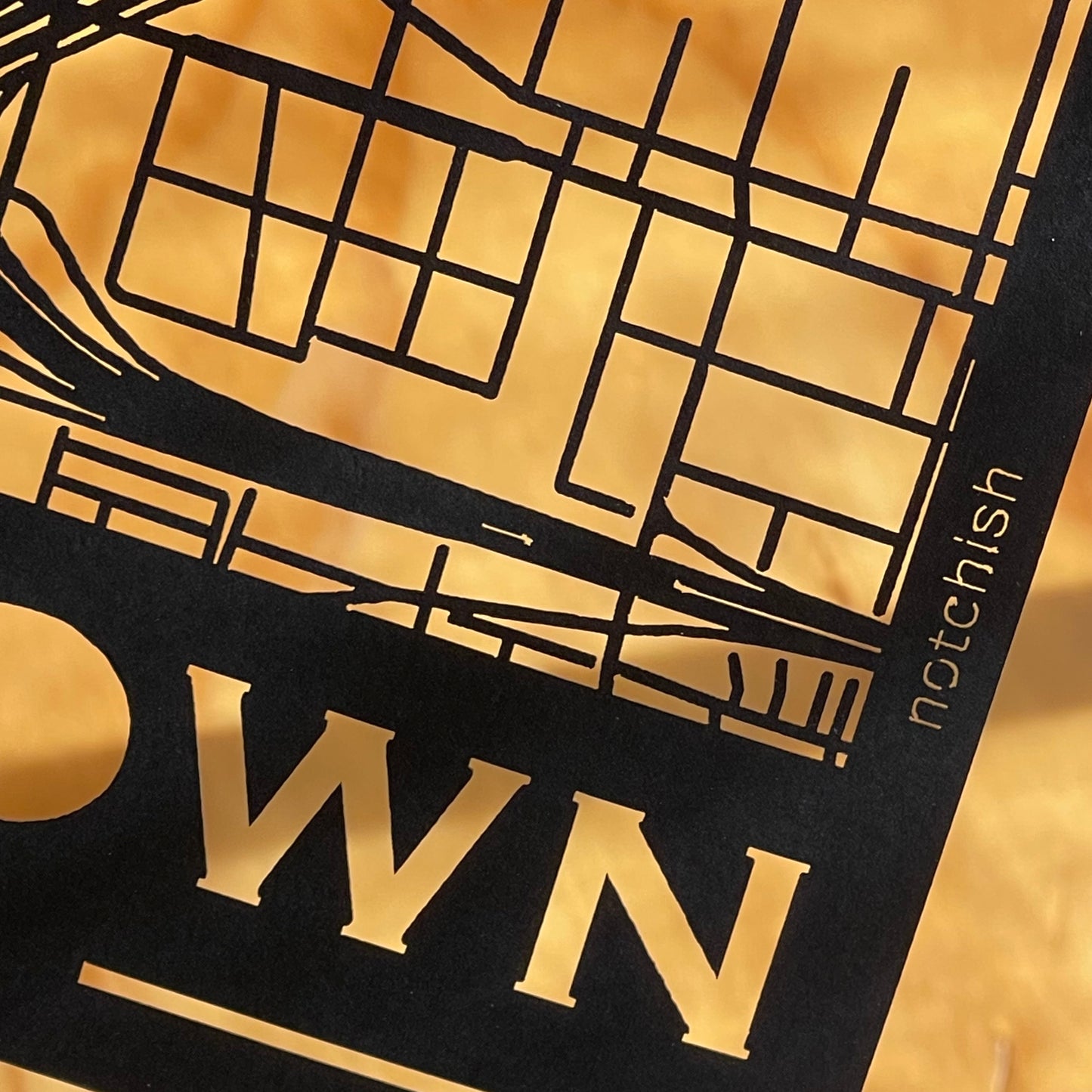 Downtown Atlanta Map (Stamp Style Papercut)