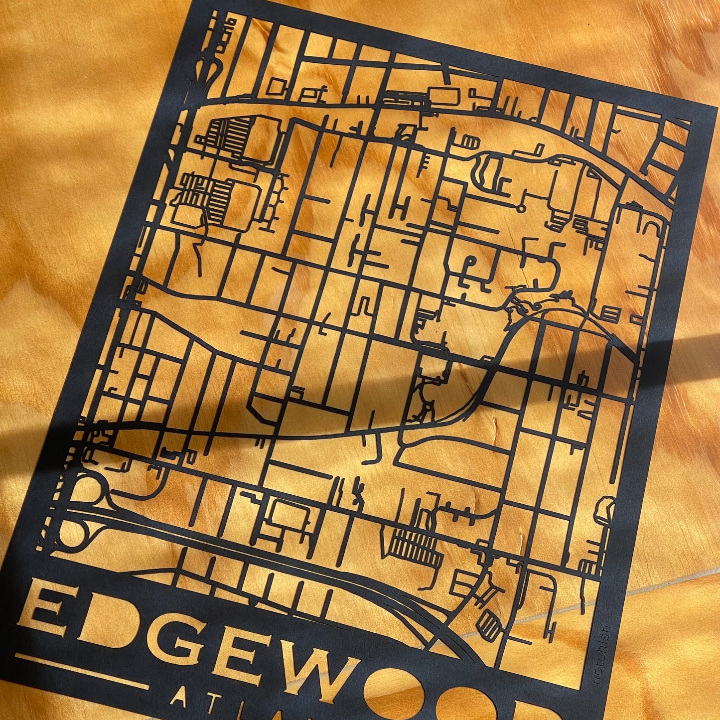 Edgewood Map (Stamp Style Papercut)