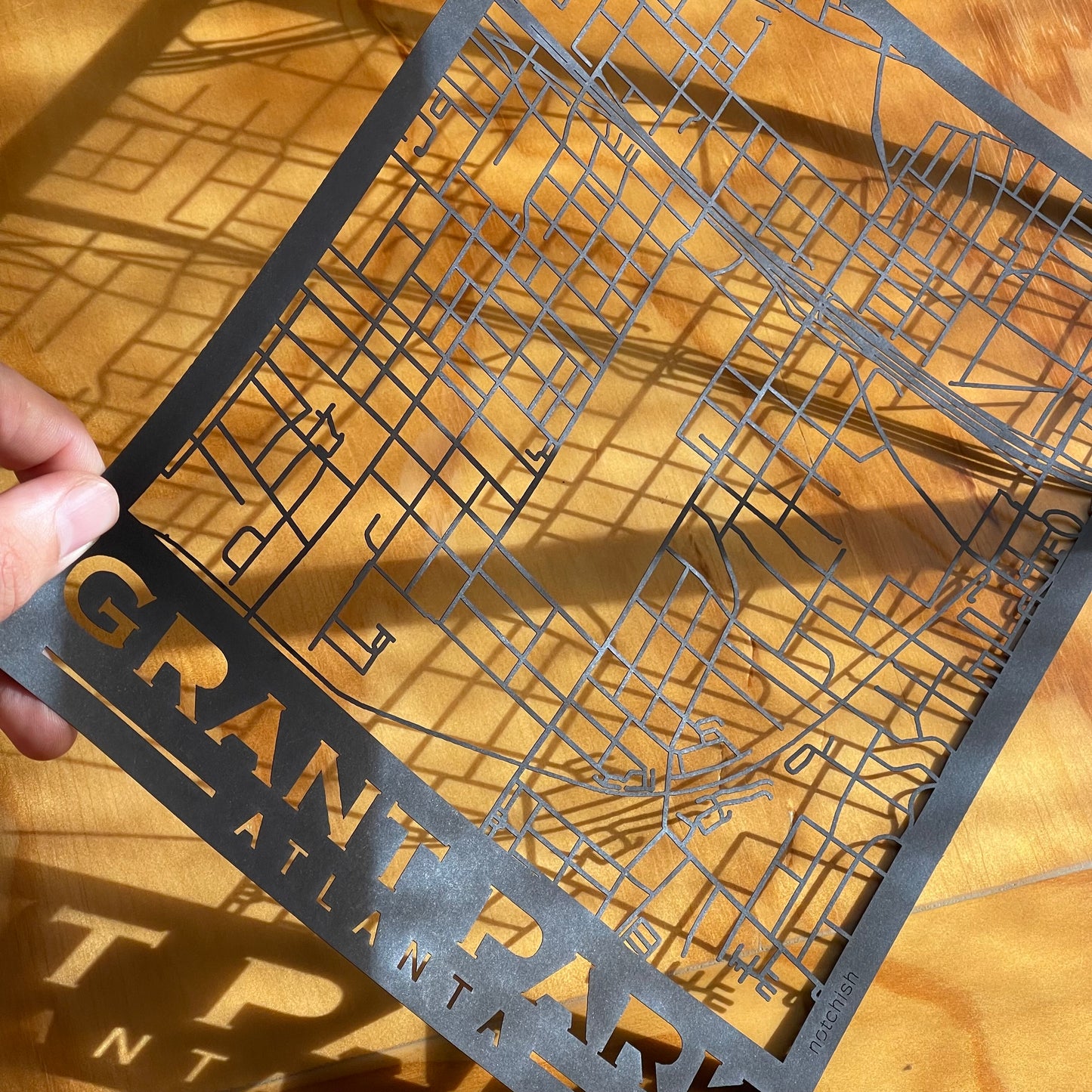 Grant Park Map (Stamp Style Papercut)