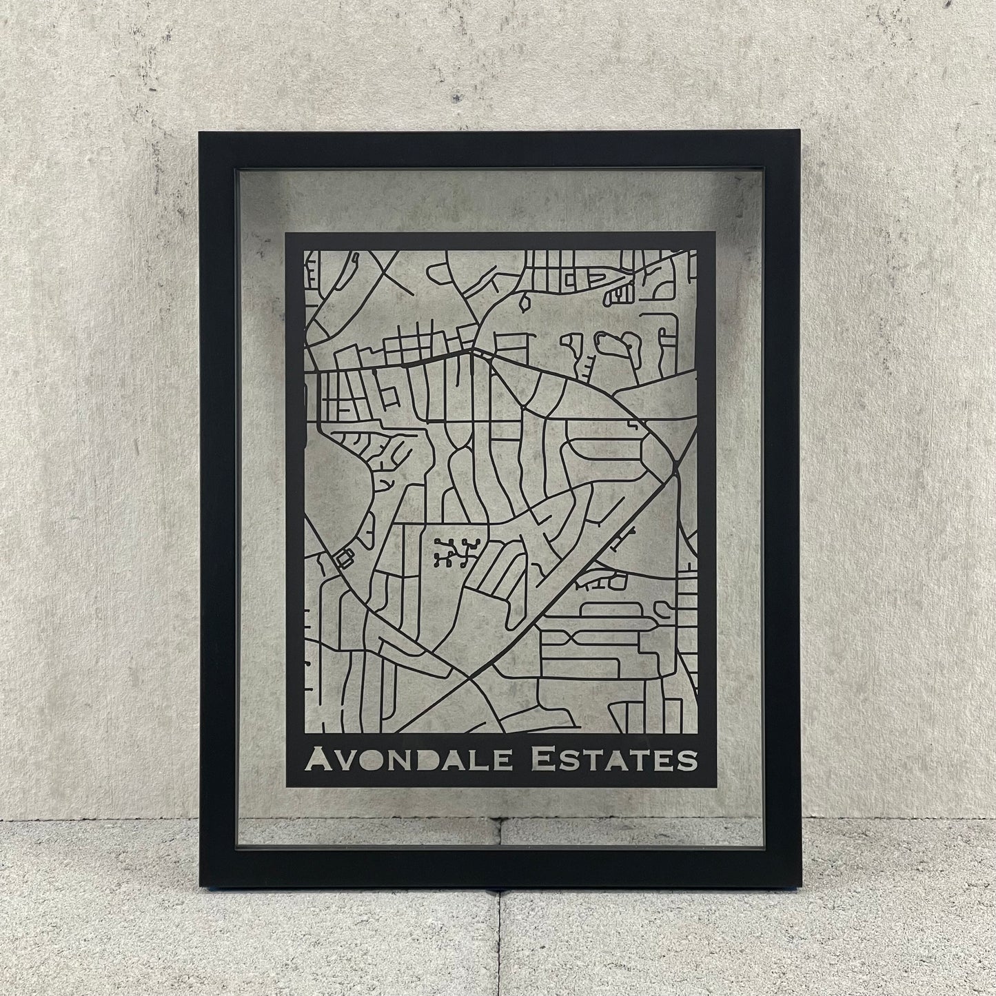 Avondale Estates Map (Stamp Style Papercut)