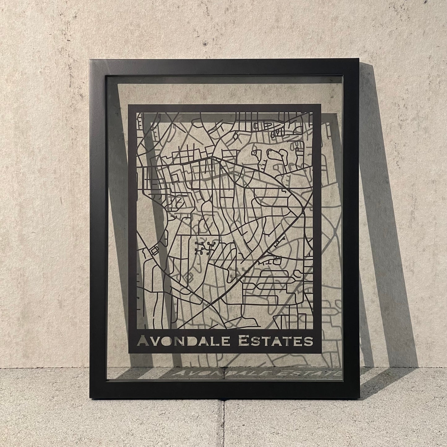 Avondale Estates Map (Stamp Style Papercut)