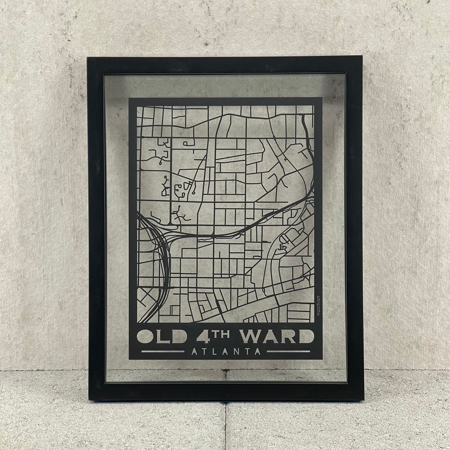 Old 4th Ward Map (Stamp Style Papercut)