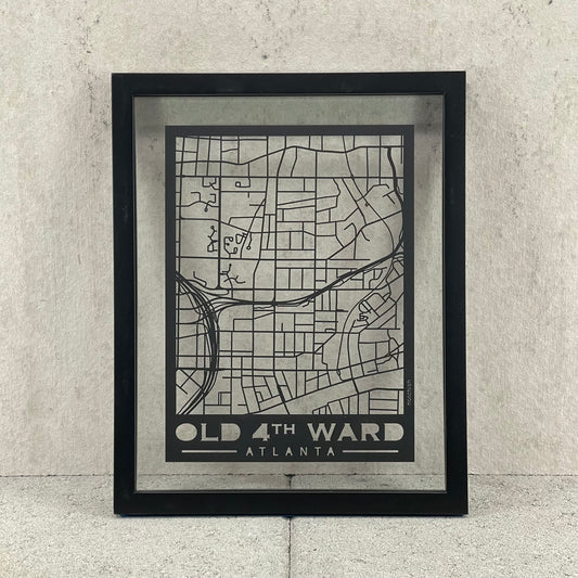 Old 4th Ward Map (Stamp Style Papercut)