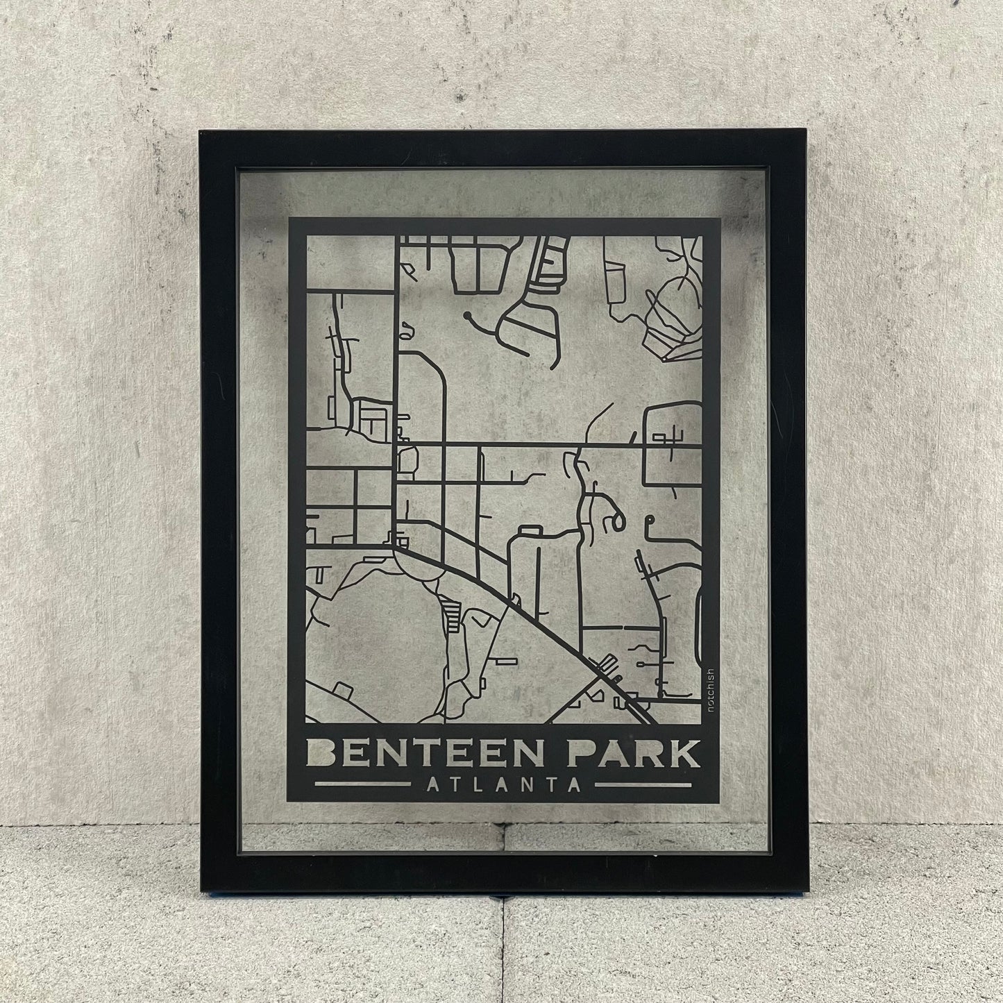 Benteen Park Map (Stamp Style Papercut)
