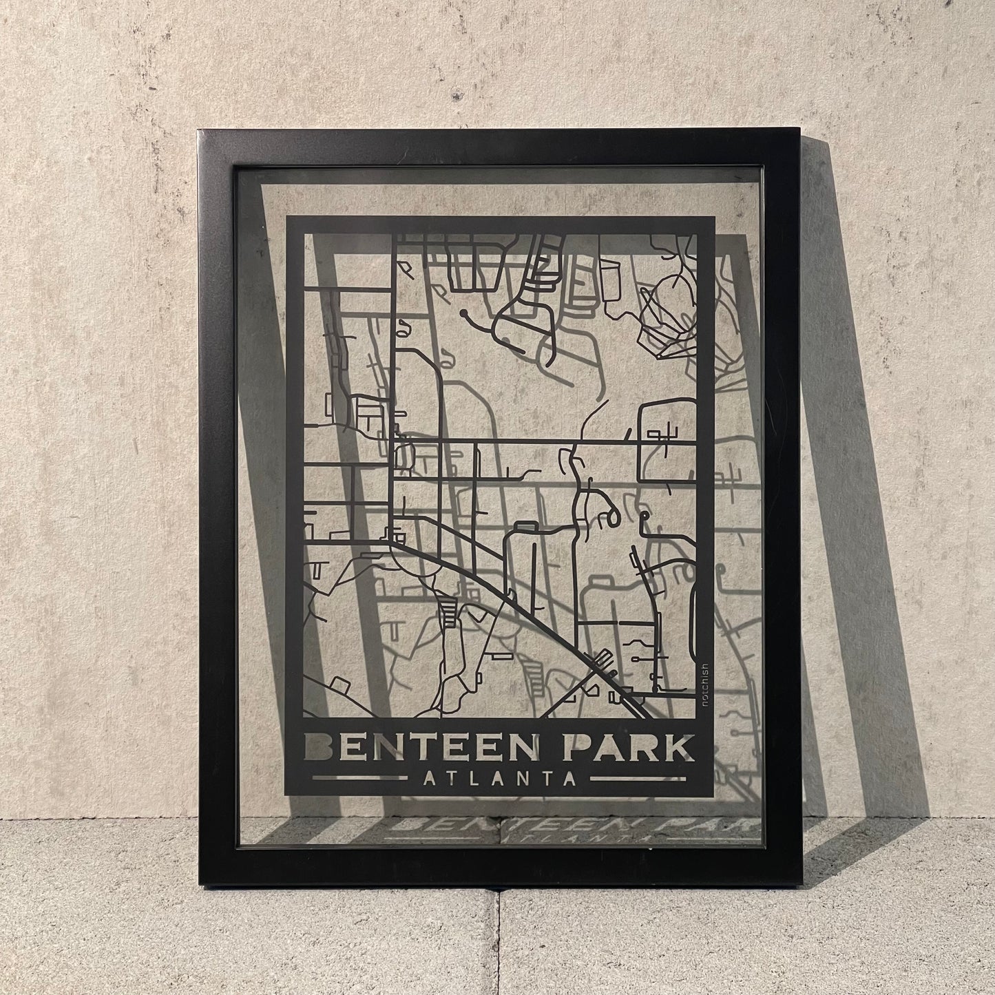 Benteen Park Map (Stamp Style Papercut)
