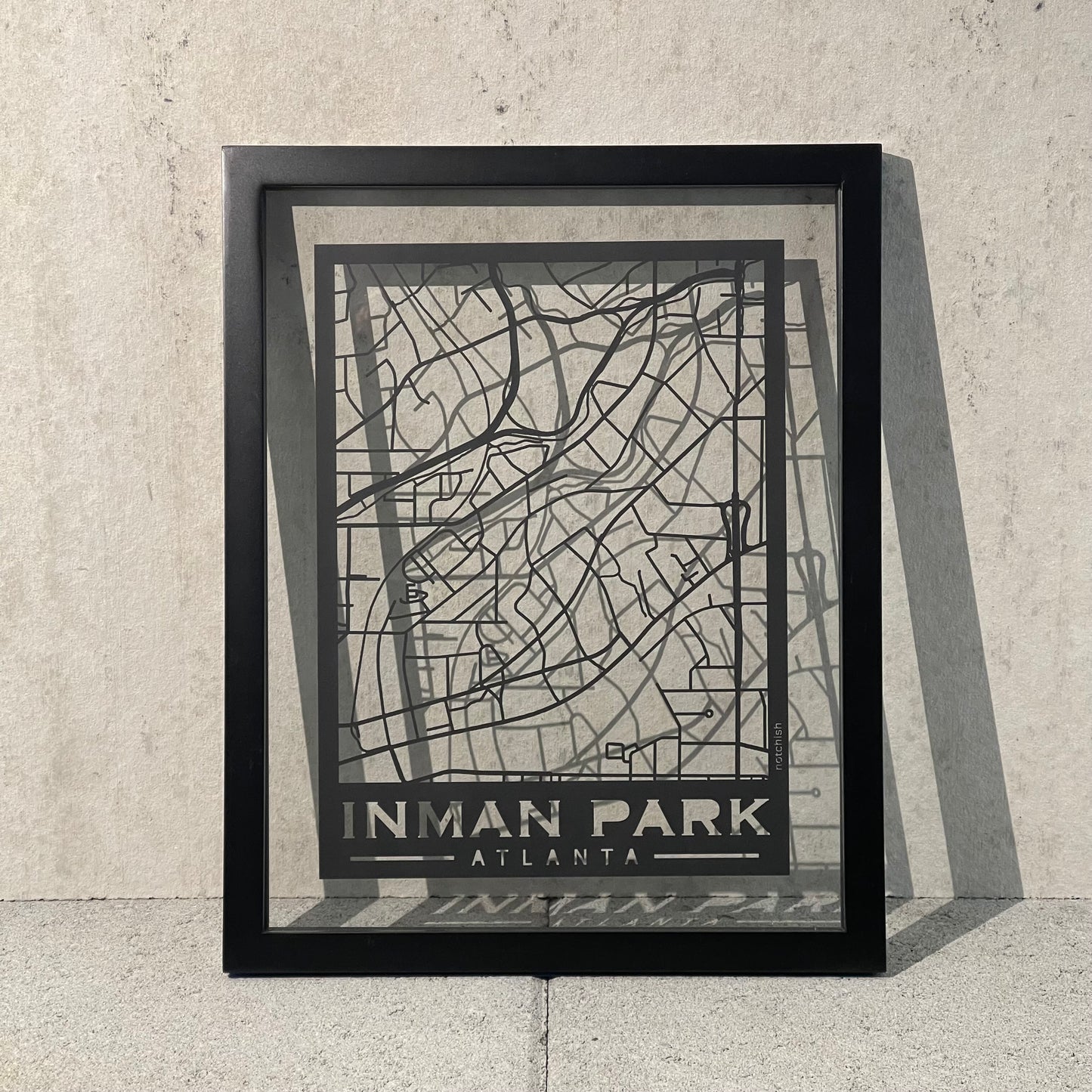 Inman Park Map (Stamp Style Papercut)
