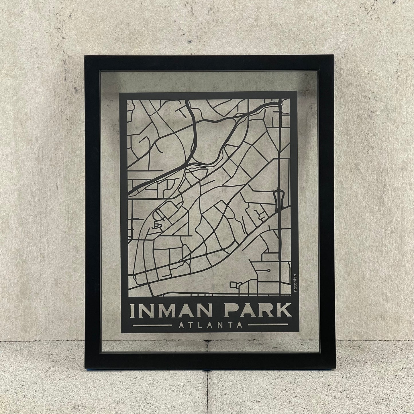 Inman Park Map (Stamp Style Papercut)