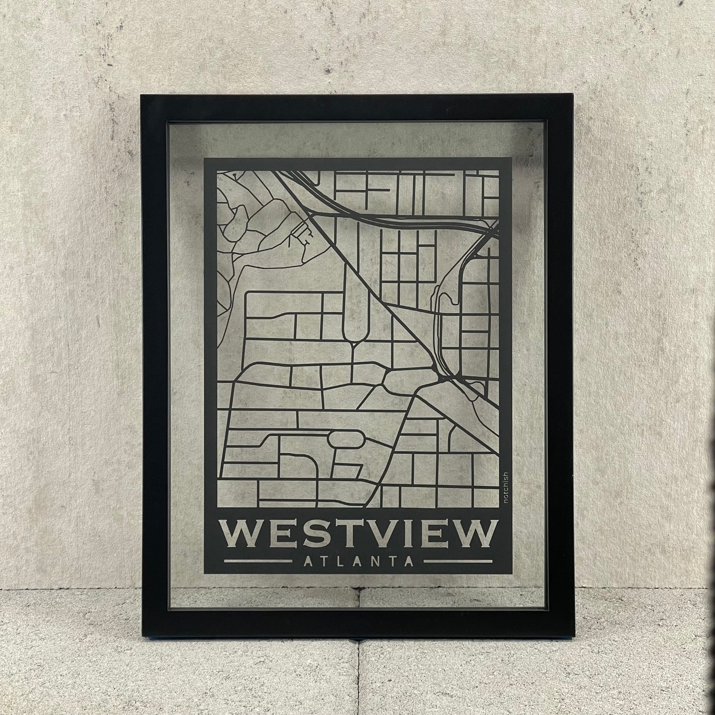 Westview Map (Stamp Style Papercut)