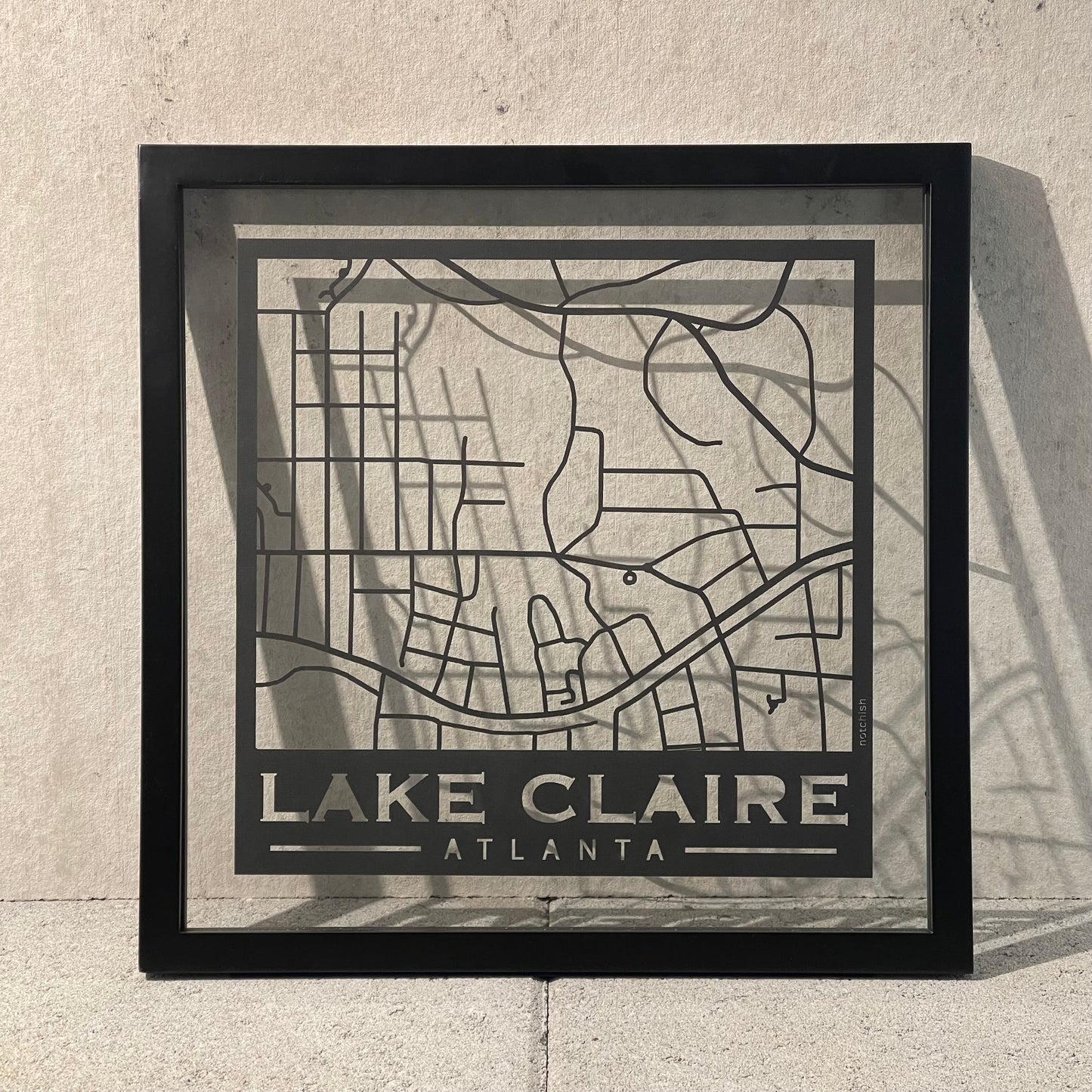 Lake Claire Map (Stamp Style Papercut)