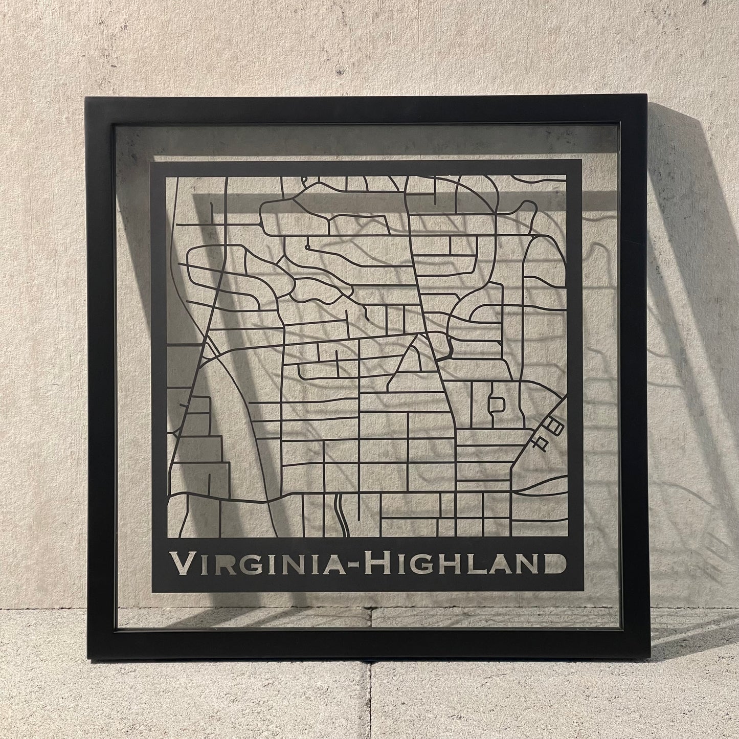 Virginia-Highland Map (Stamp Style Papercut)