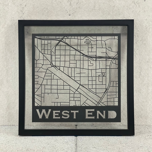 West End Map (Stamp Style Papercut)