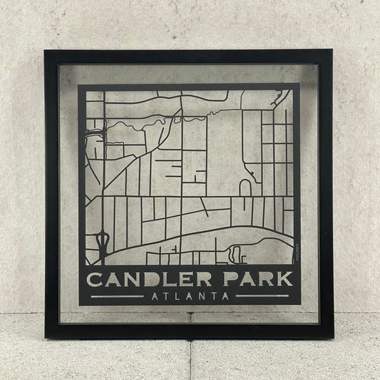 Candler Park Map (Stamp Style Papercut)