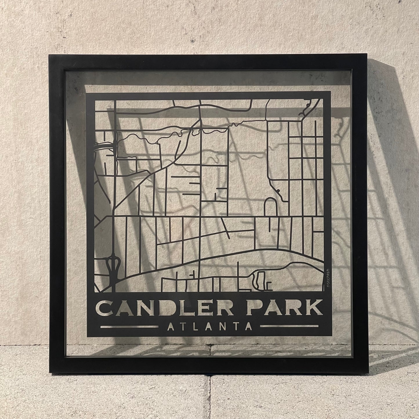 Candler Park Map (Stamp Style Papercut)