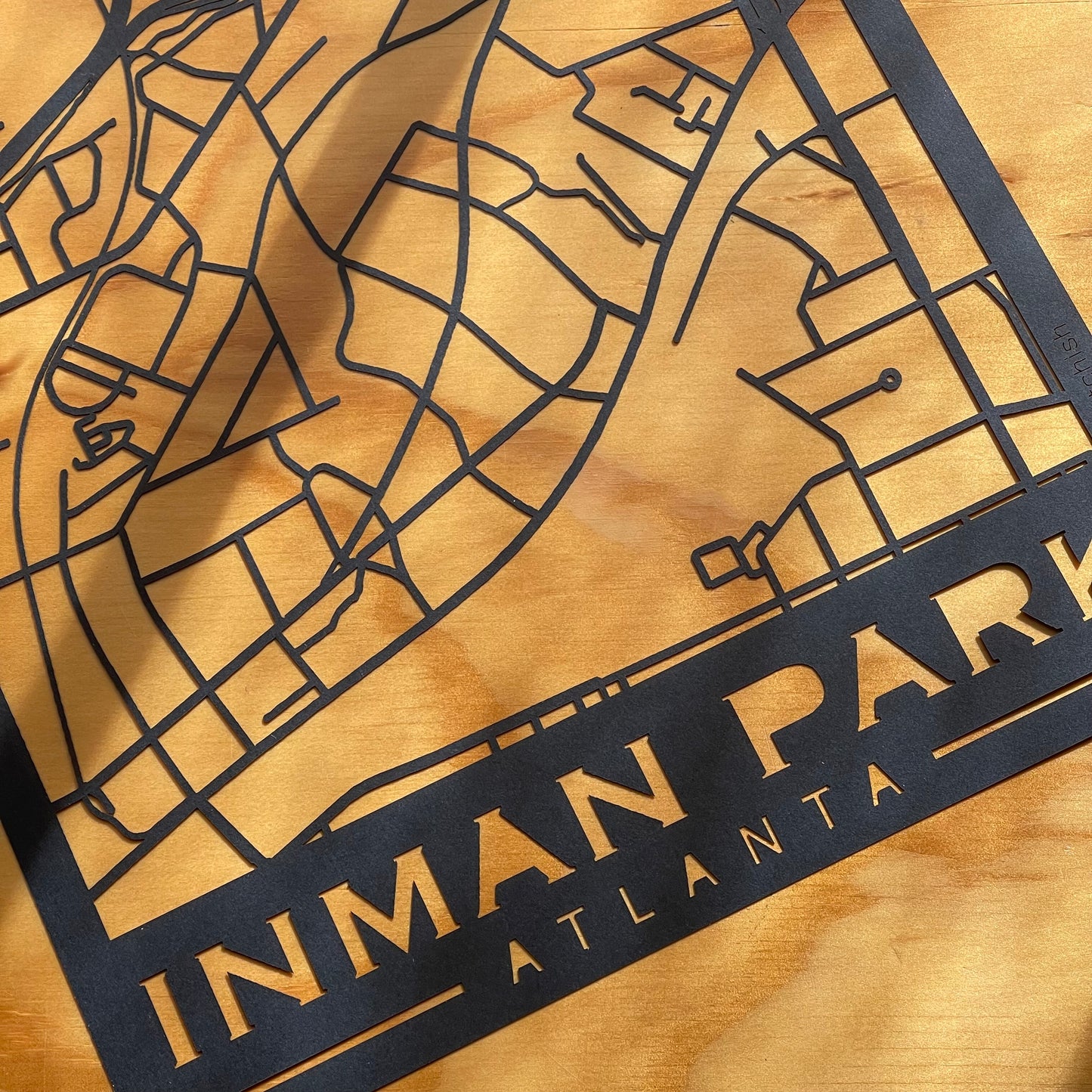 Inman Park Map (Stamp Style Papercut)