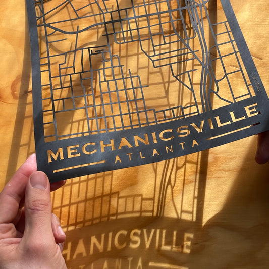 Mechanicsville Map (Stamp Style Papercut)