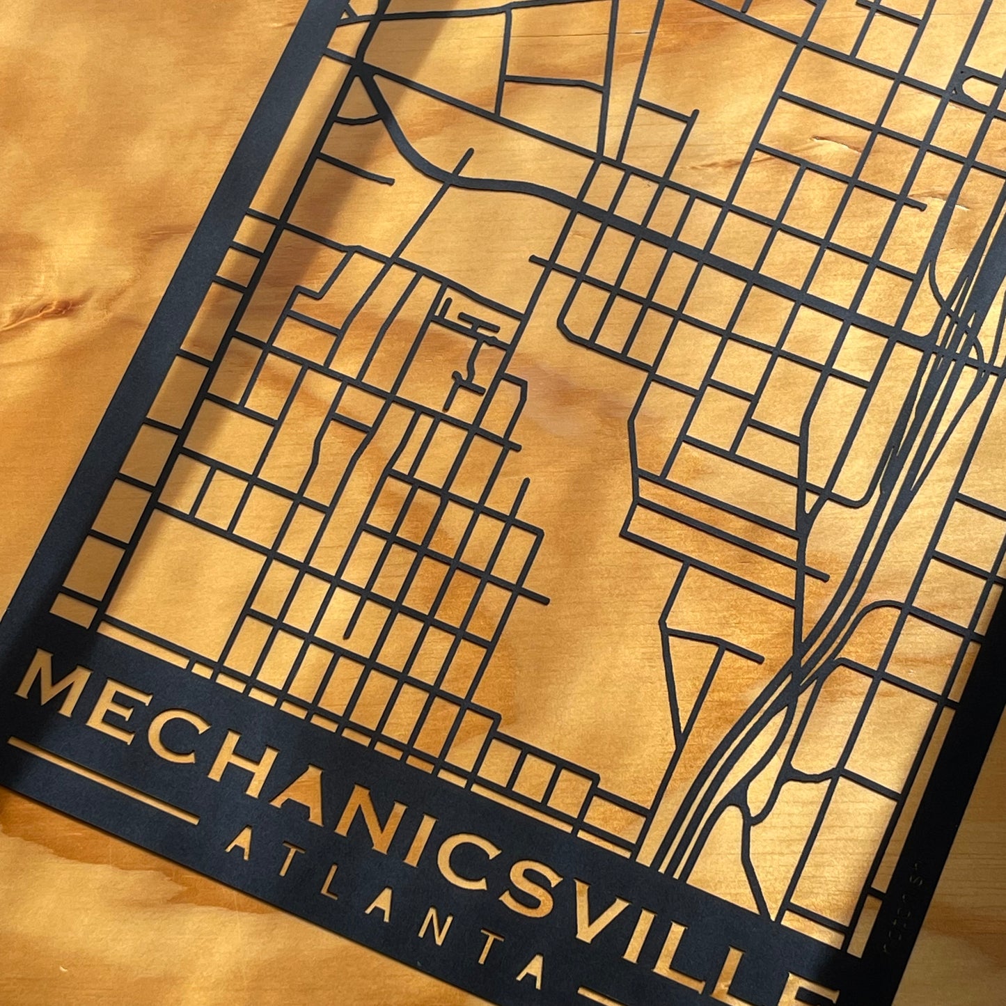 Mechanicsville Map (Stamp Style Papercut)