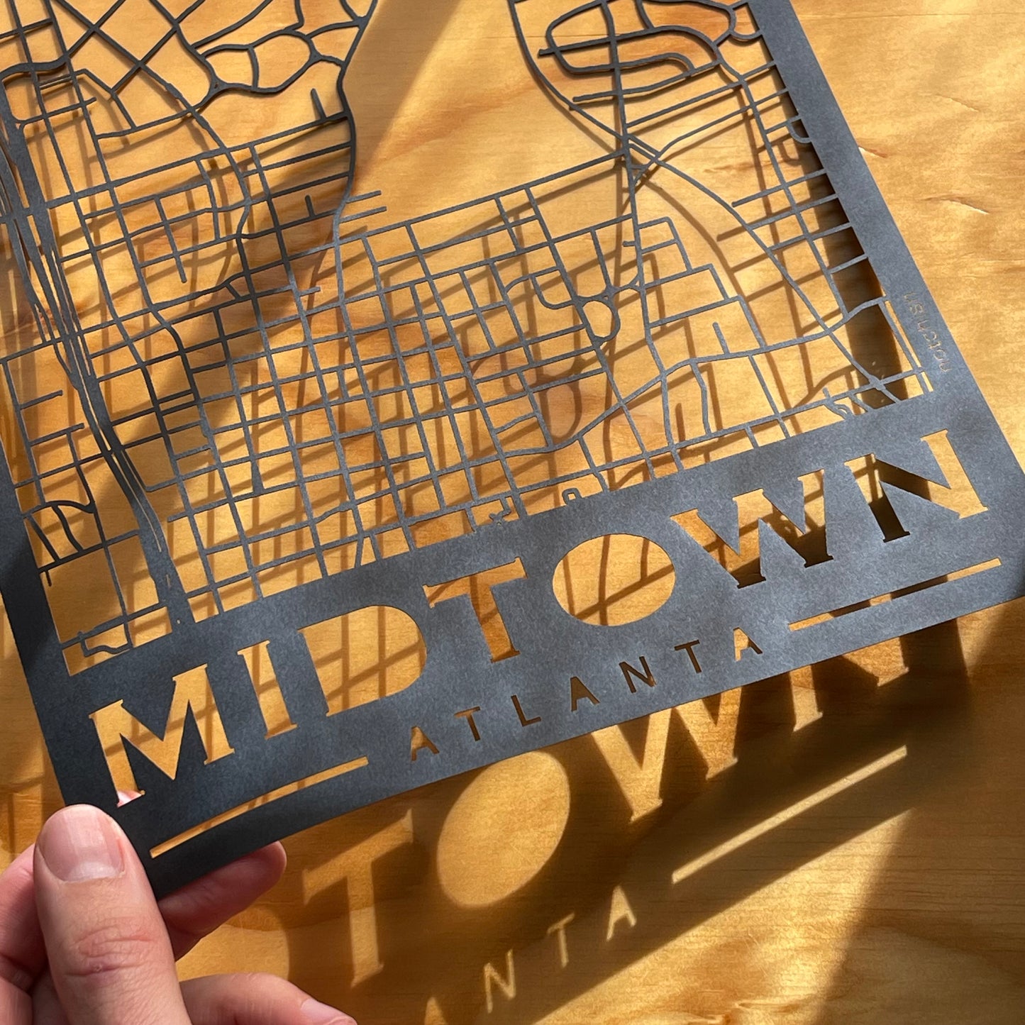 Midtown Atlanta Map (Stamp Style Papercut)