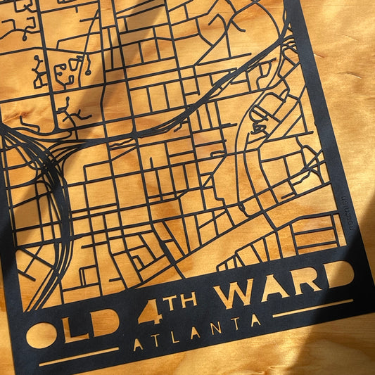 Old 4th Ward Map (Stamp Style Papercut)