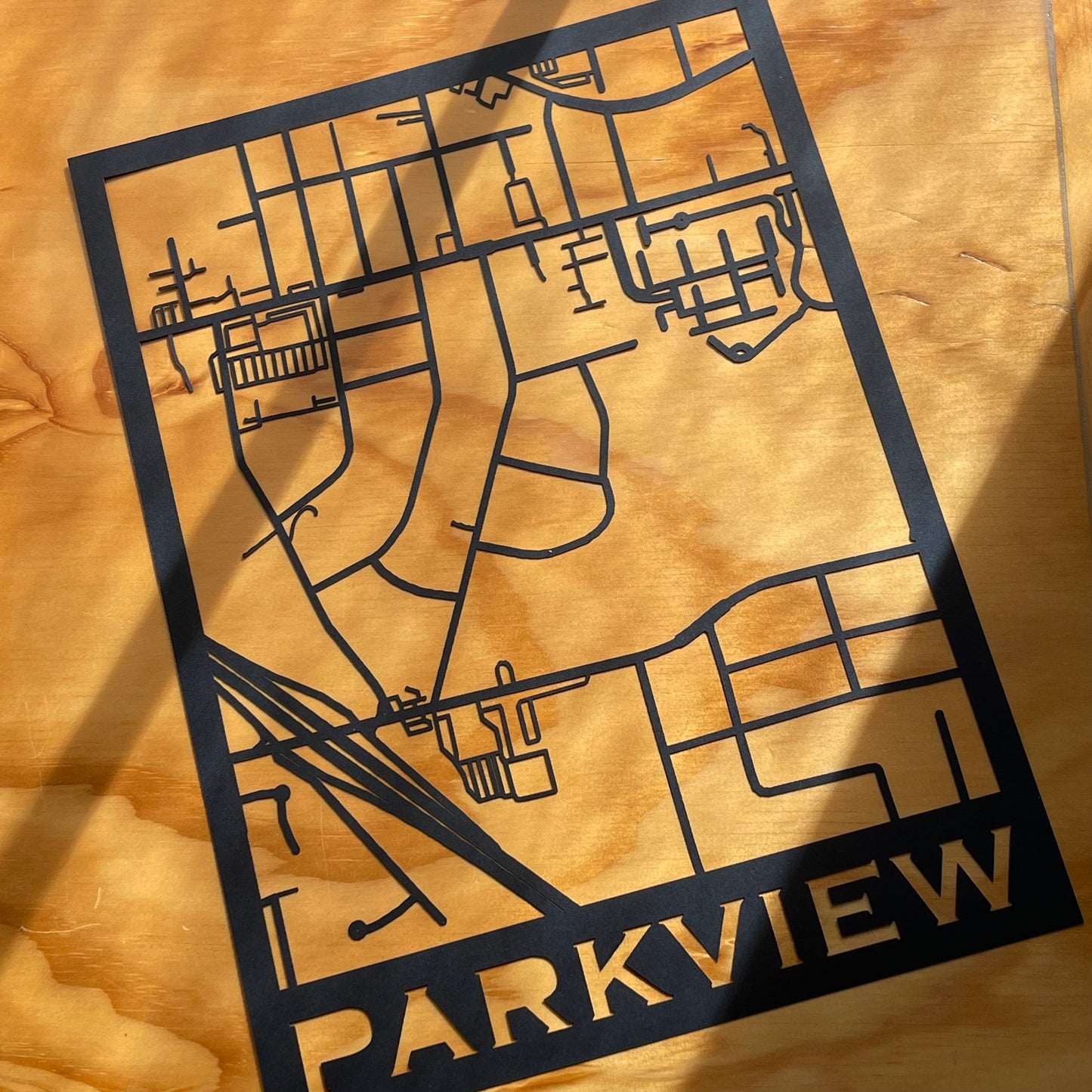 Parkview Map (Stamp Style Papercut)